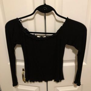 Off-shoulder Black Long Sleeve